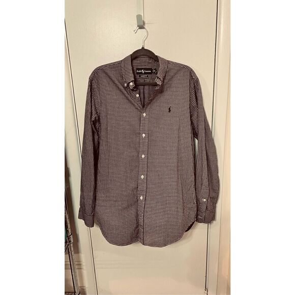 Ralph Lauren Purple Blend Plaid Mens Button Down Size M - Picture 1 of 10